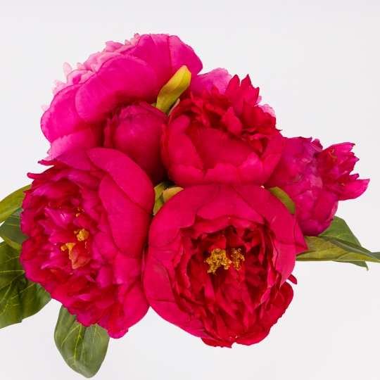 Букет півоній, 7 бутонів, рожевий, 28 см ВРЯТОВАНА ПОЗИЦІЯ (9259-112)