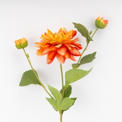 Штучна жоржина з 3 бутонами, помаранчева, 64 см ВРЯТОВАНА ПОЗИЦІЯ (9259-127)