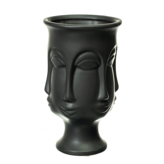 Керамічна ваза "Лице" чорна 20.5 см (8723-002)