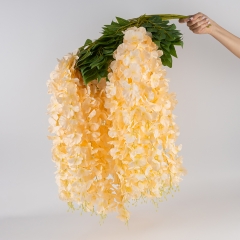 Штучна звисаюча гілка "Гліцинія", кремова, 110 см (9247-004)