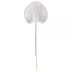 Декоративная ветвь "Пальмовый лист", серебряная, 40 см (9156-020)