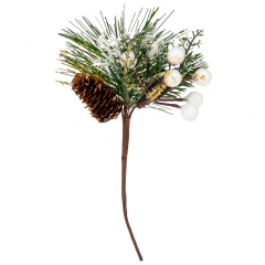 Декоративная ветвь "Сосна в снегу", 18 см (9168-004)