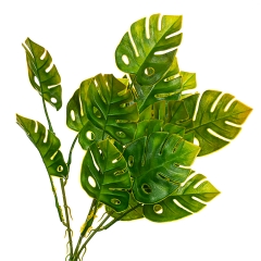 Ветвь монстеры зелёно-желтая искусственная (8408-064)