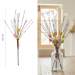 Пасхальная декоративная веточка с крашанками, 42 см (5107-001/4)