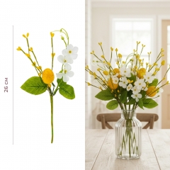 Пасхальная декоративная веточка "Желтая крашанка", 26 см (5107-003/yellow)