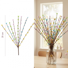 Пасхальная декоративная веточка "Ивовые котики", 31 см (5107-004)