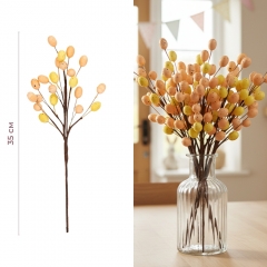 Пасхальная декоративная веточка, желто-оранжевая, 35 см (5107-005/pink&yellow)