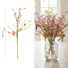 Пасхальная декоративная веточка "Первые цветы", 50 см (5107-011/pink)