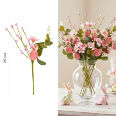 Пасхальная декоративная веточка "Розовая крашанка", 26 см (5107-021/pink)