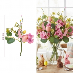 Пасхальная декоративная веточка "Пасхальный кролик с крашанками", 24 см (5107-025)