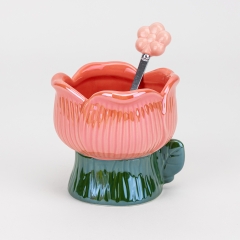 Кружка з ложечкою "Тюльпан", 350 мл * Рандомний вибір дизайну (19297-001)