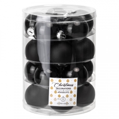 УЦІНКА Набір скляних ялинкових куль "Тепло Різдва" (6 см * 20 шт, чорний мікс)(Немає двух куль в наборі) (00BR-6024-012)
