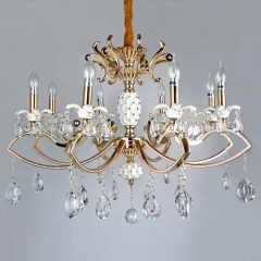 Люстра классическая в золоте с кристаллами (8 свечей) (KC007/8 (gold)) (KC007/8 (gold))