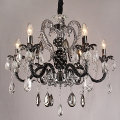 Люстра черная классическая с кристаллами (6 свечей) (KC015/6) (KC015/6)