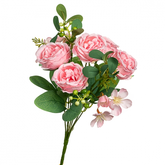 Букет "Троянда півоніоподібна", рожевий, 33 см (8409-003)