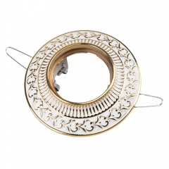 Світильник точковий декоративний "Бароко", біло-золотий, 10 см (FP005)