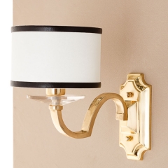 Бра золотое с белым круглым абажуром (OU038/1W) (OU038/1W)