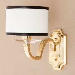 Бра золотое с белым круглым абажуром (OU038/1W) (OU038/1W)