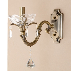 Люстра настенная бра на 1 лампу бронзового цвета с хрустальным декором (OU108/1W) (OU108/1W)