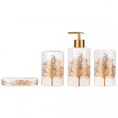 Набор для ванной "Золотое дерево", белый, 17 см (9190-020)