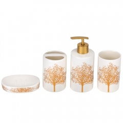 Набор для ванной "Золотое дерево", белый, 17 см (9190-020)