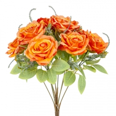 Букет роз, 9 бутонов, оранжевый, 40 см (9207-016)