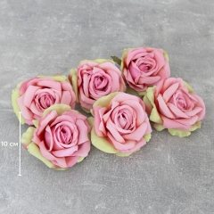 Головка розы, розово-зеленая, 10 см. (8502-004/4)