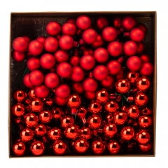 Набор елочных шаров "Зимние ягодки" (2 см * 144 шт, красный микс) (6024-017)