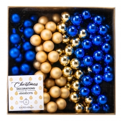 Набор елочных шаров "Зимние ягодки" (2 см * 144 шт, сине-золотой микс) (6024-018)