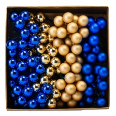 Набор елочных шаров "Зимние ягодки" (2 см * 144 шт, сине-золотой микс) (6024-018)