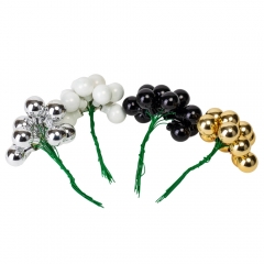 Набор елочных шаров "Зимние ягодки" (2 см * 144 шт, черно-белый микс) (6024-019)