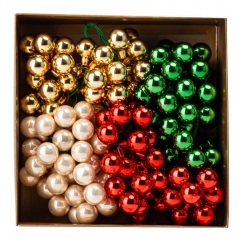 Набор елочных шаров "Зимние ягодки" (2 см * 144 шт, разноцветный микс) (6024-020)