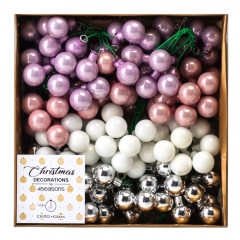 Набор елочных шаров "Зимние ягодки" (2 см * 144 шт, нюдовый микс) (6024-022)
