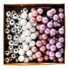 Набор елочных шаров "Зимние ягодки" (2 см * 144 шт, нюдовый микс) (6024-022)