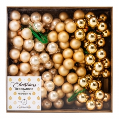 Набор елочных шаров "Зимние ягодки" (2 см * 144 шт, розово-золотой микс) (6024-023)