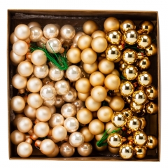 Набор елочных шаров "Зимние ягодки" (2 см * 144 шт, розово-золотой микс) (6024-023)