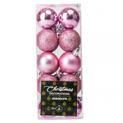 Набор елочных шаров "Время Праздника" (4 см * 20шт , розовый) (6025-004)