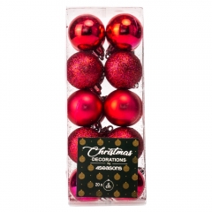 Набор елочных шаров "Время Праздника" (4 см * 20шт, малиновый) (6025-011)
