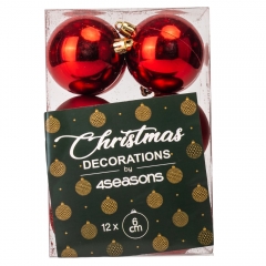 Набор елочных шаров "Праздничная Мозаика" (6см * 12 шт, красный) (6025-012)