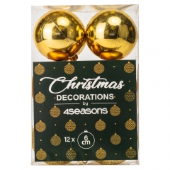 Набор елочных шаров "Праздничная Мозаика" (6см * 12 шт, золотой) (6025-013)