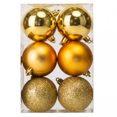Набор елочных шаров "Праздничная Мозаика" (6см * 12 шт, золотой) (6025-013)