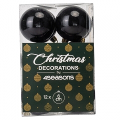 Набор елочных шаров "Праздничная Мозаика" (6см * 12 шт, черный) (6025-017)