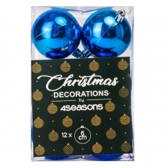 Набор елочных шаров "Праздничная Мозаика" (6см * 12 шт, синий) (6025-018)