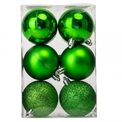 Набор елочных шаров "Праздничная Мозаика" (6см * 12 шт, зеленый) (6025-020)