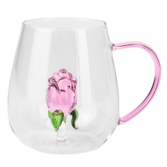 Скляна кружка з фігуркою “Троянда”, 280 мл (4006-002)