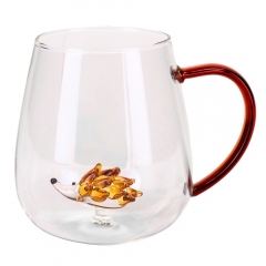 Скляна кружка з фігуркою “Їжак”, 280 мл (4006-007)