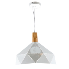 Люстра подвес белая с полигональным дизайном (ZD038A/D300 (white)) (ZD038A/D300 (white))