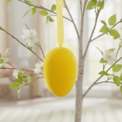 Набір з 6 підвісних флокових крашанок, жовтий, 6 см (5103-001/yellow)