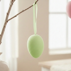 Набір з 5 підвісних флокових крашанок,, зелений, 7 см (5103-002/green)