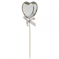 Топер на паличці у формі серця срібло (8132-006)